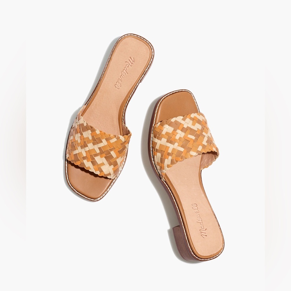 Madewell Tan Woven Mules